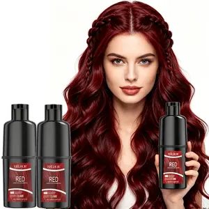 2pcs - Wine Red Shampoo, gentle and non-irritating, long-lasting and easy-to-color hair care shampoo, smooths hair, lightweight texture, easy to rinse, suitable for summer use, and compatible with all skin types