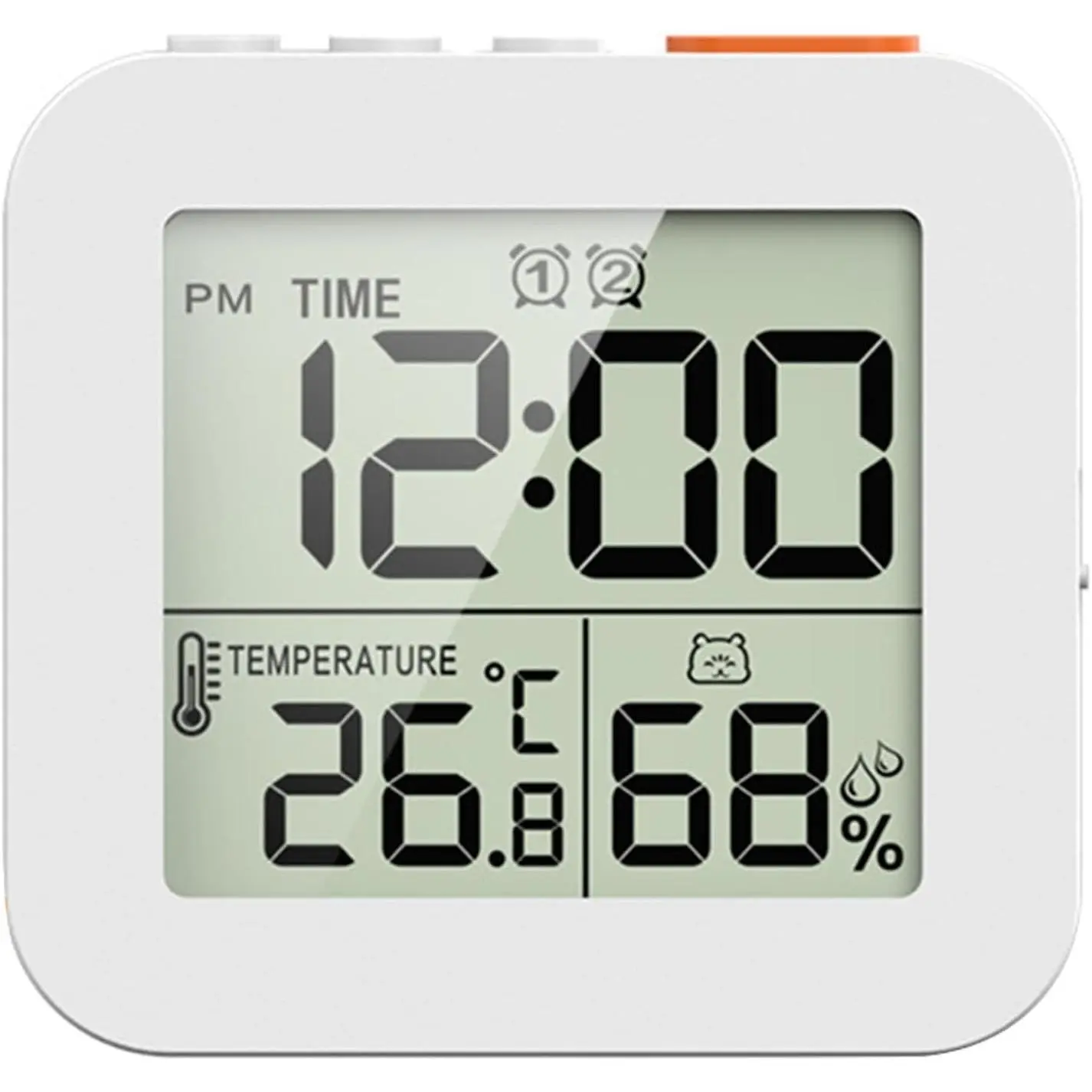 Digital Timer Shower Clock with Alarm for Bathroom Kitchen Wall, White