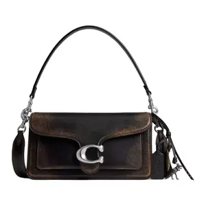COACH Tabby 26 Crossbody Handbag for Women – Vintage-Style C-Shaped Hardware, Genuine Leather, Light Tan