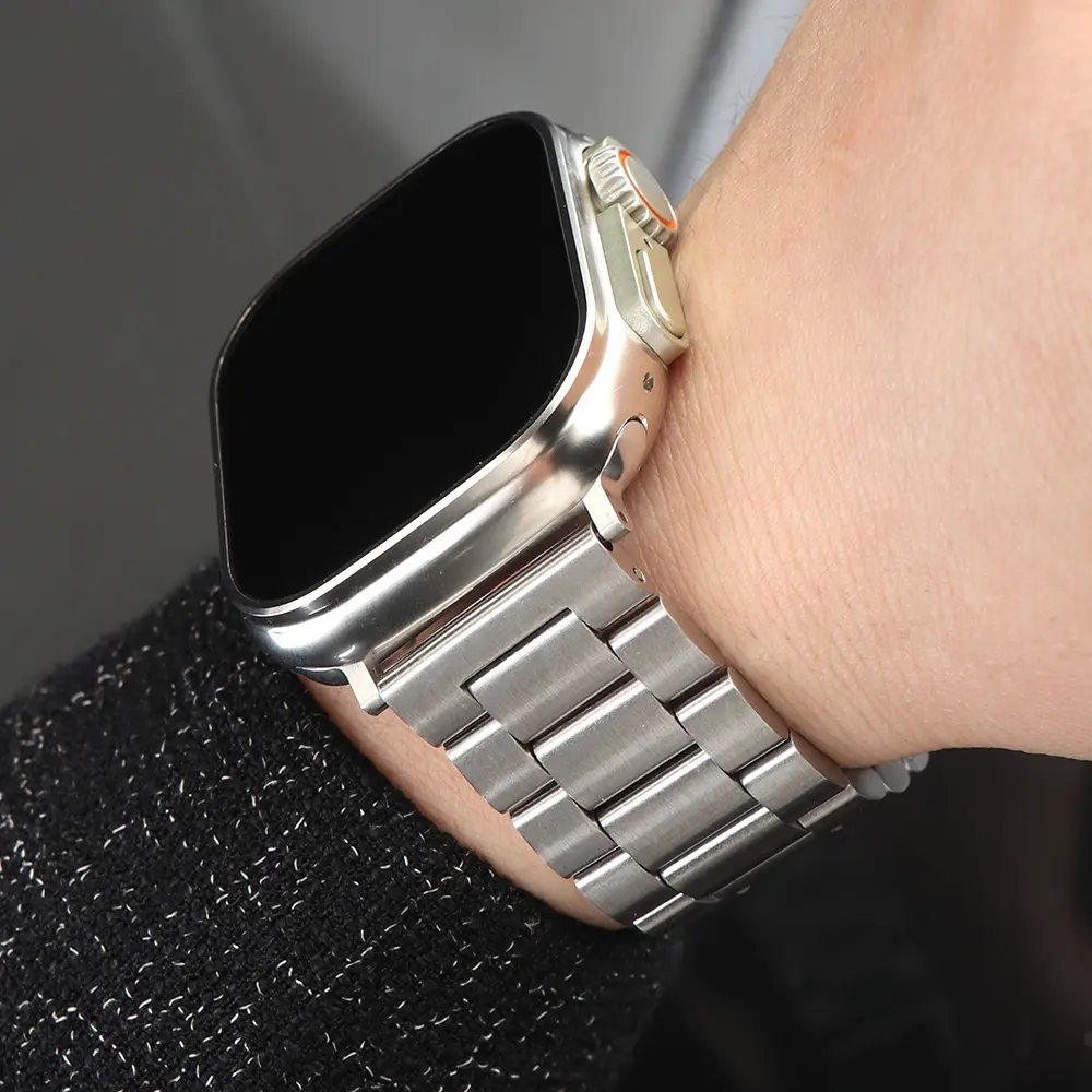 Stainless Steel Watch Band for Apple Watch Series 11/10/9/8/7/se/6/5/4, Smartwatch Compatible Bands, Secure Buckle Strap, Fits Iwatch Ultra 49mm 46mm 45mm 44mm 42mm 41mm 40mm, Metal Watch Strap, Smartwatch Accessories