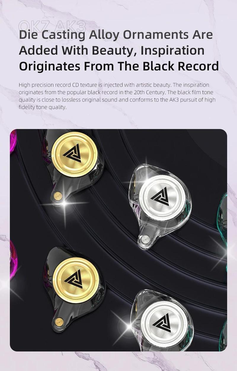 QKZ-AK3/AK6 Wired In-Ear Earphones with Mic – HiFi Subwoofer, Noise Cancelling, 3D Stereo Sound for Gaming, Sports & Gym