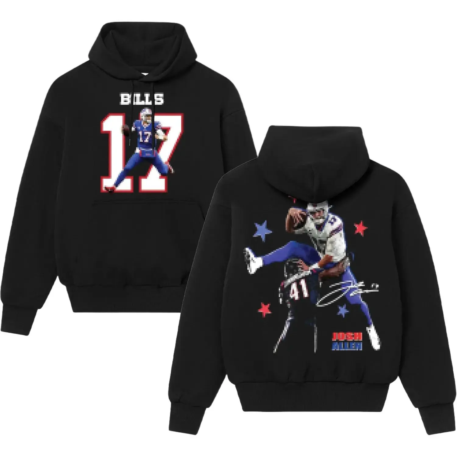 [Sale Up To 50%] Unisex Jump Josh Allen Vintage Cotton Prenium Hoodie, National Football Fans Apparel, The Bills Team Game Day Outfits, American Football Graphic Shirt, Gift For Football Fans