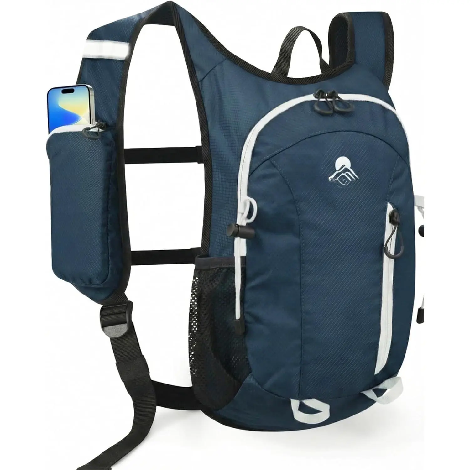 Foldable Small Hiking Backpack with 3 Strap Pockets – Lightweight 300D Spill-proof Daypack for Men Women – Packable Small Travel Backpack with Chest Strap & Trekking Pole Holder – Durable Outdoor Bag