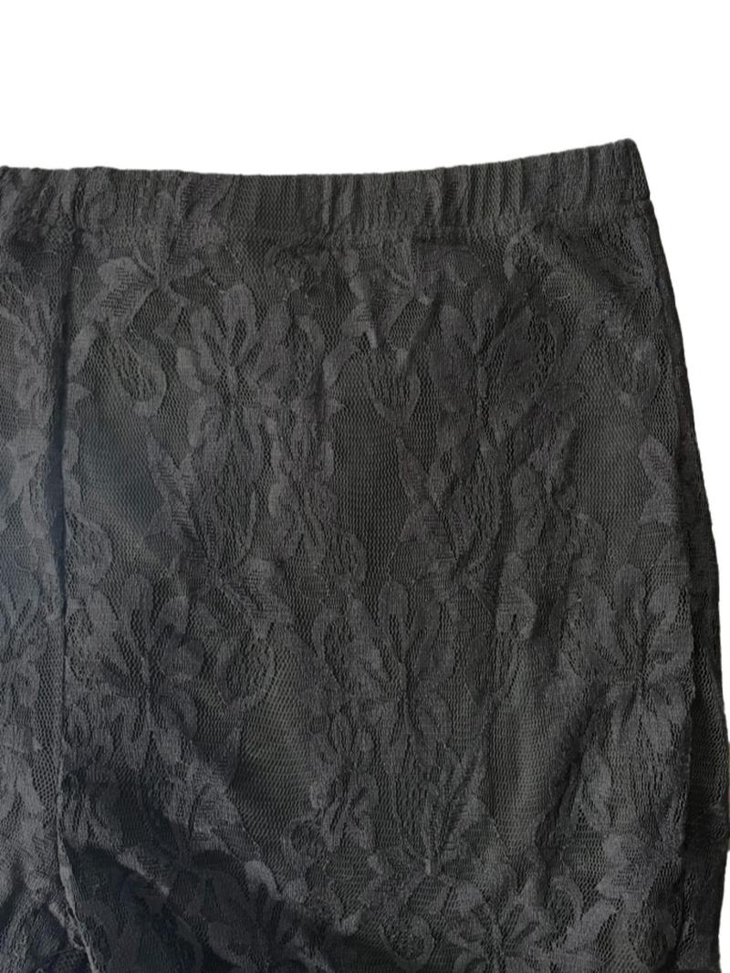 Women's Solid Lace Flare Leg Pants, Sexy Comfy  Bell Bottom Trousers for Daily Wear, Ladies Bottoms for Summer