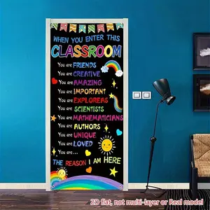 2D Flat Banner Polyester Photography Backdrop, HD Digitally Printed Classroom Theme Motivational Quote Background Cloth, Soft Lightweight Foldable Photo Backdrop for School Decor, Teacher Appreciation, Educational Events, and Phot