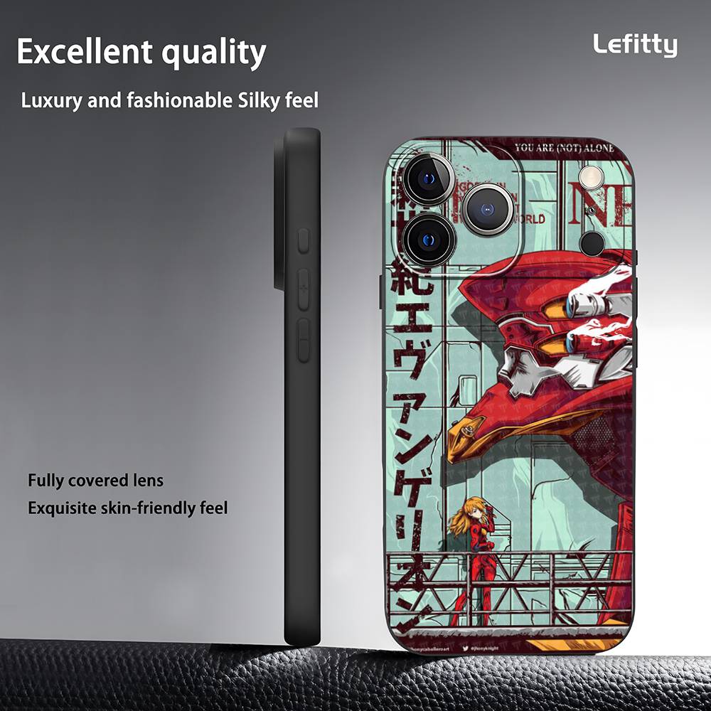 N-Neon--G-Genesis E-EvangelionS Phone Case For IPhone 17 16 15 14 13 12 11 Pro Max Plus Mini Black Frosted Soft Shell Funda