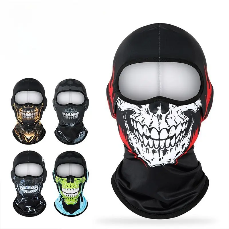Halloween Skull Mask, Full Face Skeleton Balaclava Mask, Breathable Cycling Face Cover for Outdoor Sports, Costume Parties & Cosplay