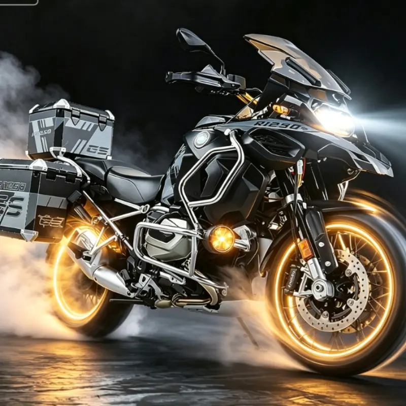 1/7 Scale R1250 Adv Metal Diecast Model Racing Motorcycle, Precision Crafted with Sound & Light, Convertible Fairing, Ideal Gift for Motorsport Fans