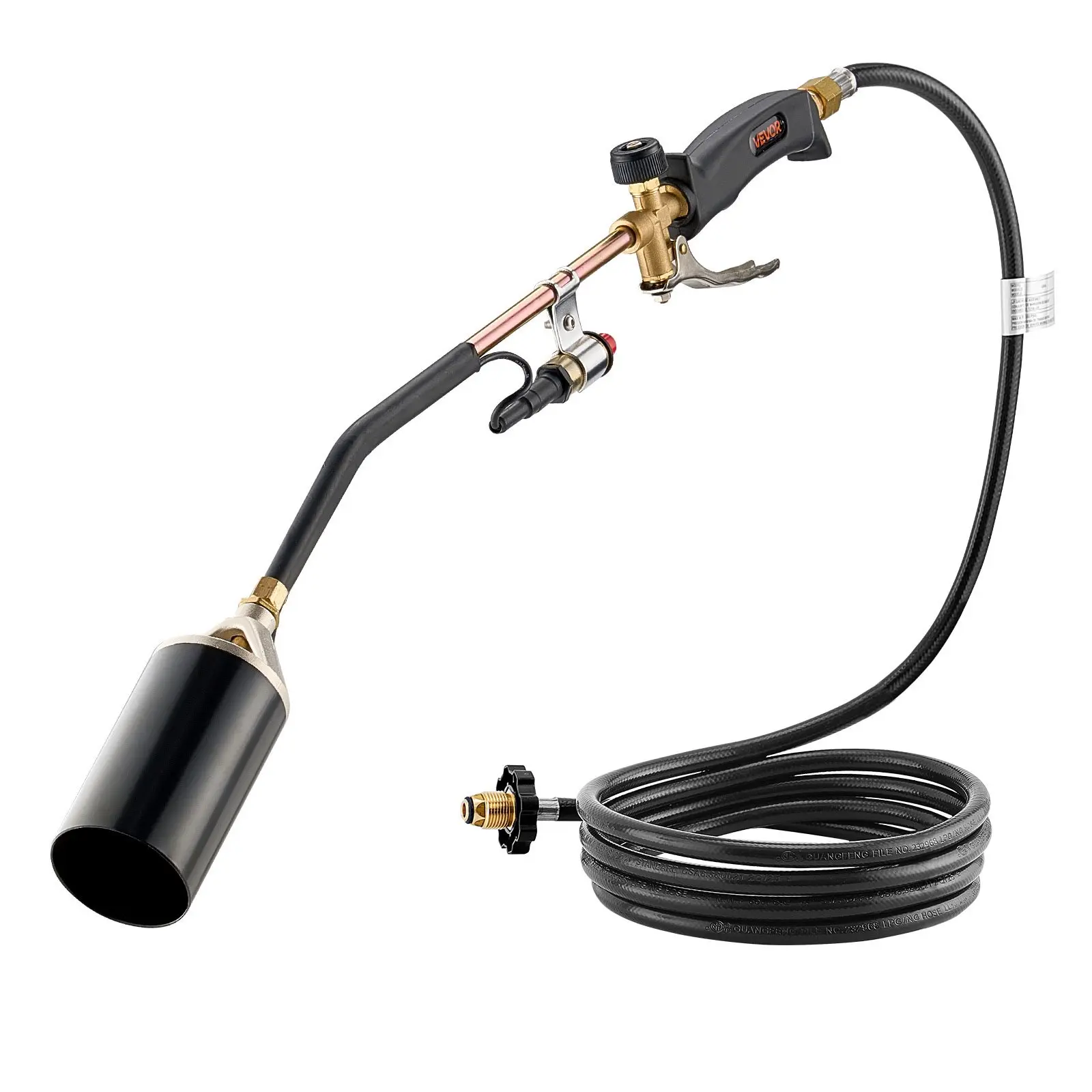 【DealsForYouDays】VEVOR Propane Torch Weed Burner, High Output 1, 800, 000 BTU with 10 ft Hose, Heavy Duty Blow Torch with Adjustable Flame Turbo Trigger Push Button Auto Igniter, Flamethrower for Garden Ice Snow Road