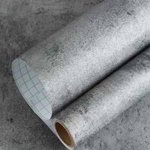 Retro Cement-Pattern Self-Adhesive Decorative Wallpaper, Waterproof Wall Sticker, Wall Decor for Interior Walls in Living Room, Bedroom, Kitchen or Library