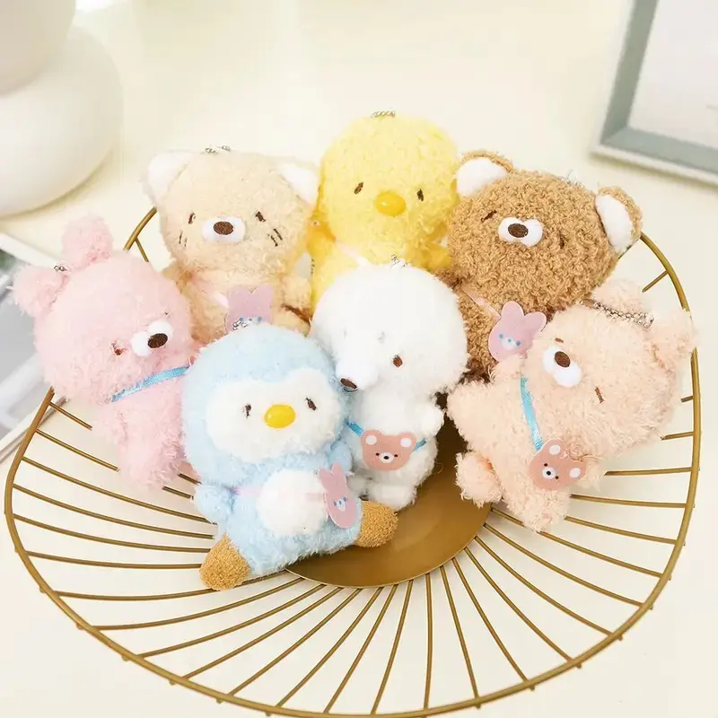 Funny Stuffed Plush Chick Keychain Animal Fashion Penguin Plush Keyring Creative Lovely Penguin Plush Doll Pendant Unisex