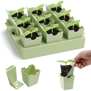 Seed Starter Tray with Humidity Dome & Erasable Labels - 9 Deep 2.3" Cells Root Trainer - Reusable Indoor Gardening Kit