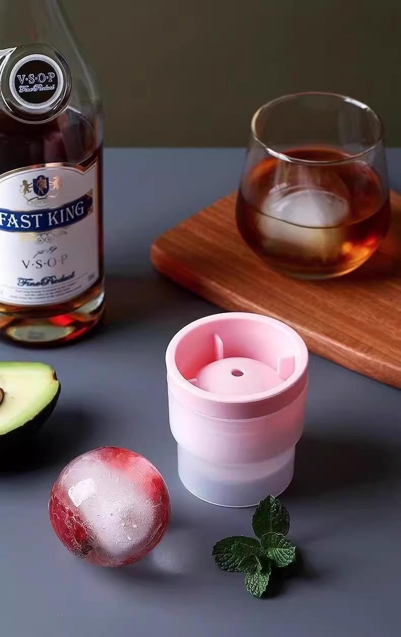 Ice Ball Molds - Set of 3, Round Ice Cube Molds, Spherical Ice Cubes for Whiskey, Cocktails, Bourbon Cocktail Ice Cube Mold