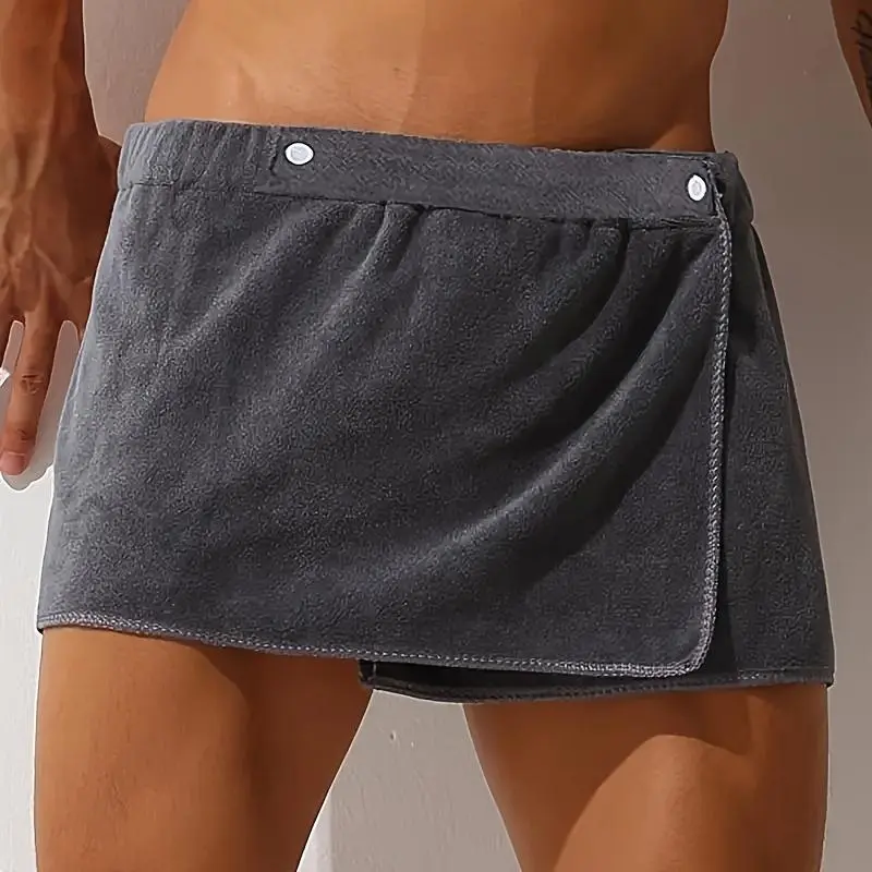 Men's 3-Piece Microfiber Wearable Wrap Bath Towels - Quick Dry, Soft, Lightweight, Breathable Bath Shorts for Shower, Beach, Gift