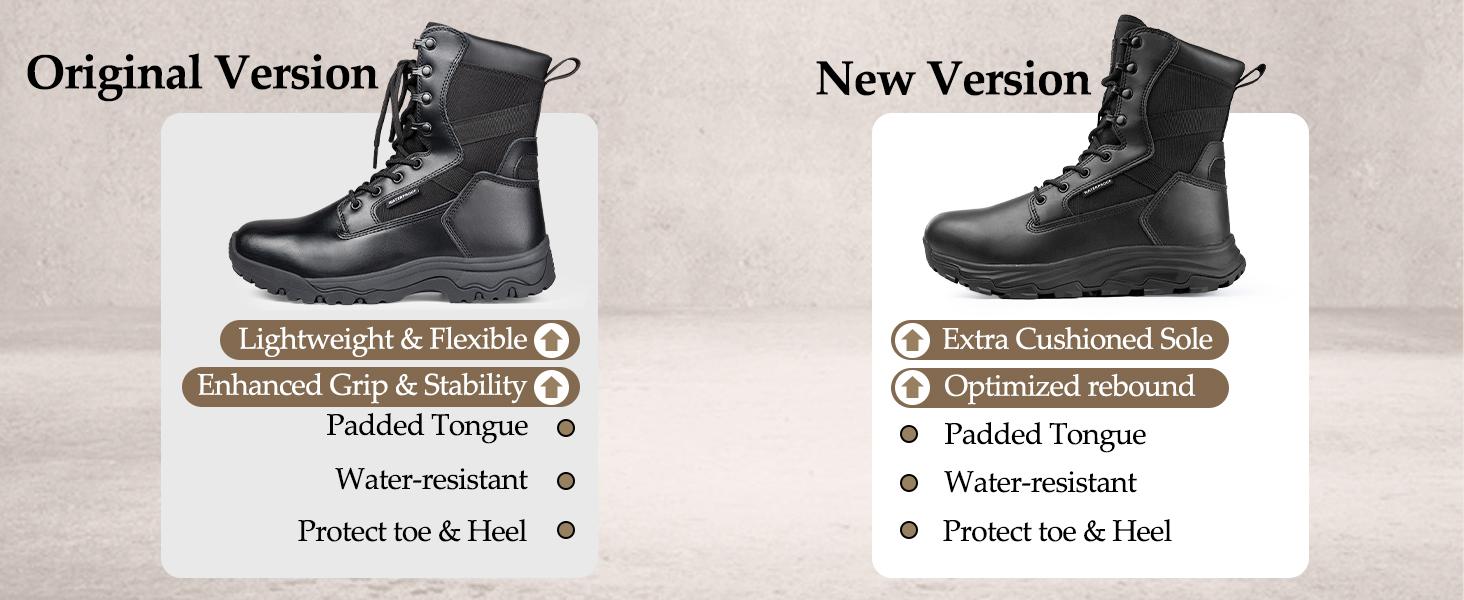FREE SOLDIER Men's Tactical Boots 8 Inches Military Lightweight Durable Hiking Motorcycle Combat Waterproof Boots