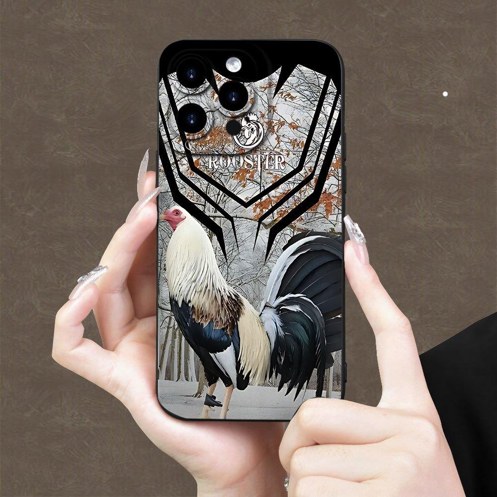 [TOP PiCKS]Liqiu Creative Rooster Pattern Soft Waterproof Angel Eye Case for iPhone Men Women Full Body Protection Non Slip Durable Silicone Cover
