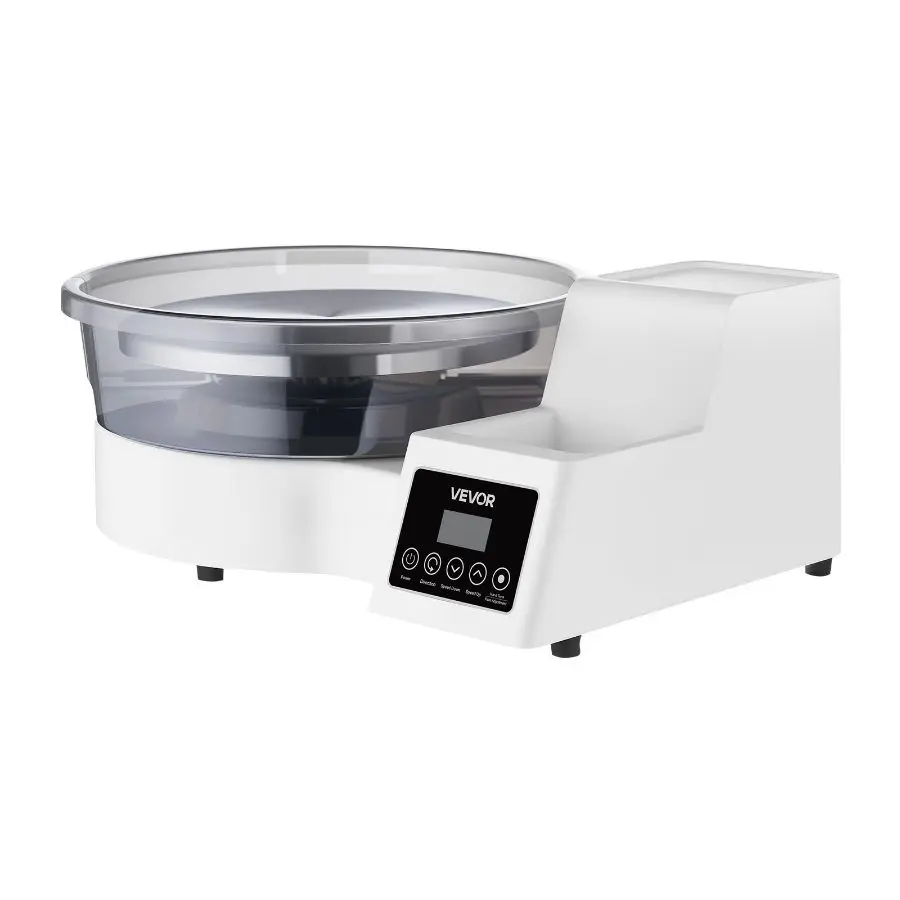 VEVOR Pottery Wheel, 11-in Aluminum Turntable, 450W Electric Table Top Model with Foot Pedal, 30-300 RPM Adjustable Speed, Detachable Basin, for Beginners & Clay/Dough Art Craft, White, 11 Inches