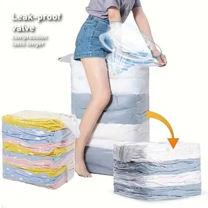 3-Pack Vacuum Compression Bags, Hand Pump Three-Second Exhaust, Home Use Clothing Blanket Moisture Dustproof Closet Organizer