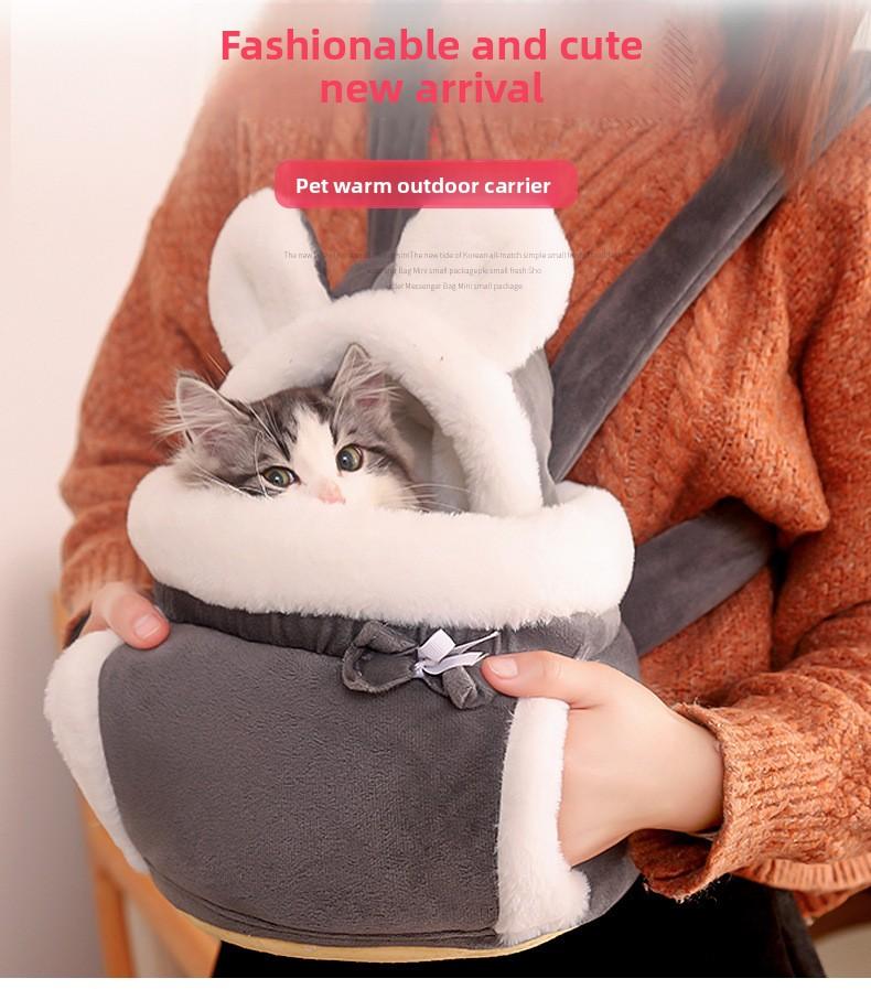 Trendy new cross-border cat bag, warm for winter, portable cat nest for going out, integrated cat cage, pet backpack
