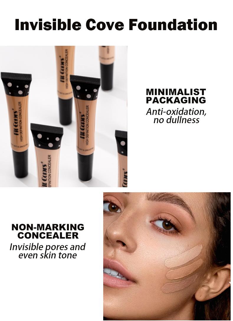 1pcs|Fit Colors Viral TikTok 8-Shade Full-Skin Tube Concealer | Conceal & Contour Nourishing | Hide Dark Circles/Acne | Daily Makeup Concealer Foundation
