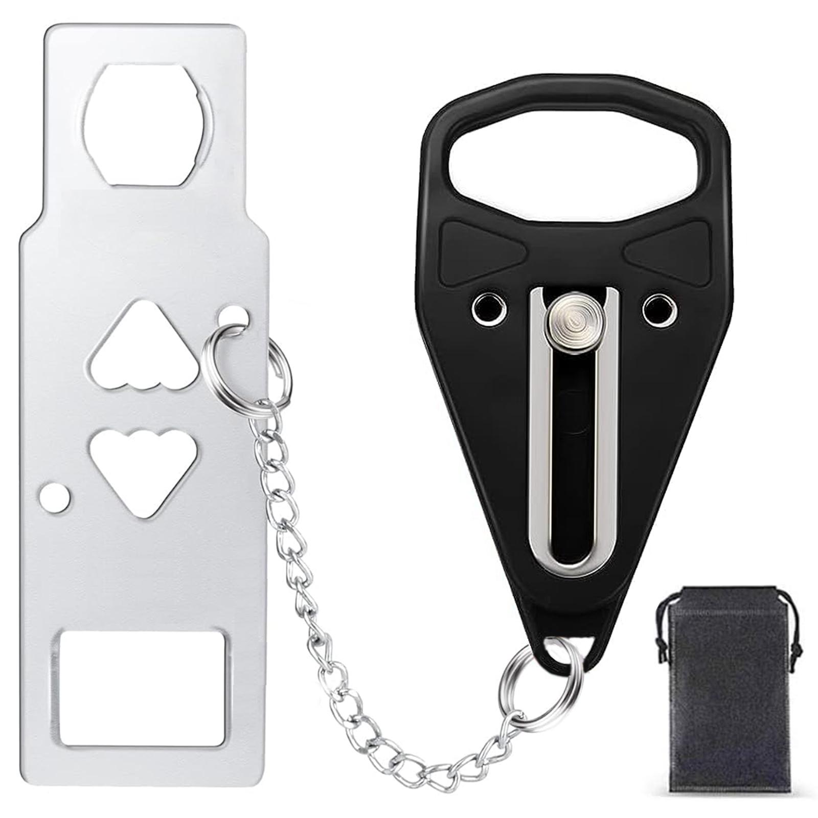 Portable Door Lock, Travel Security Door Lock, Door Safety Locks for Traveling, Home, Apartment, Hotel Doors, Additional Privacy and Safety, Handle, Hardware