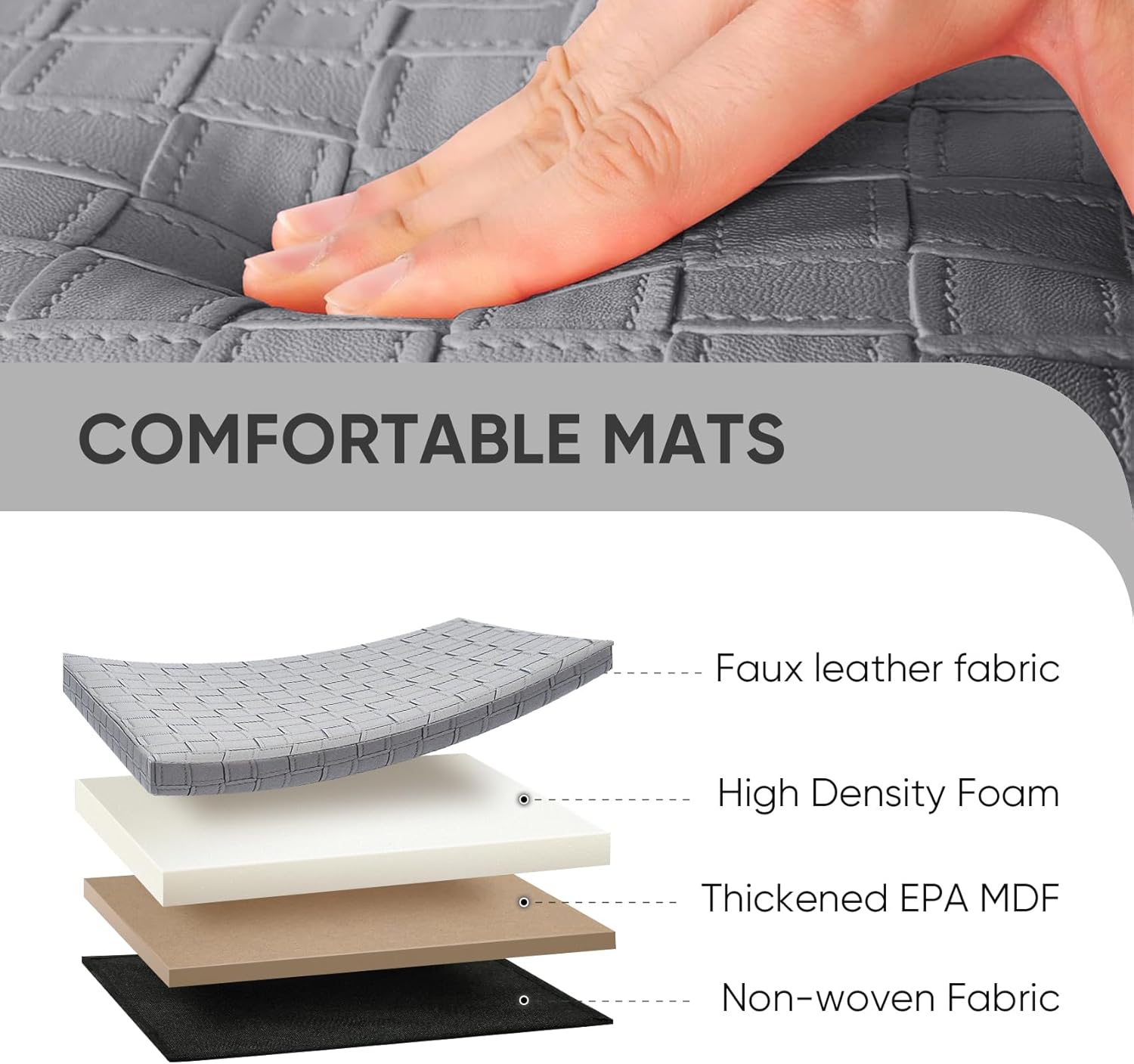 Footlocker Dorm, Bedroom| Versatile Toy Box, Blanket Chest & Compact Seat with Stylish Hidden Storage Grey 30"x15"x15"