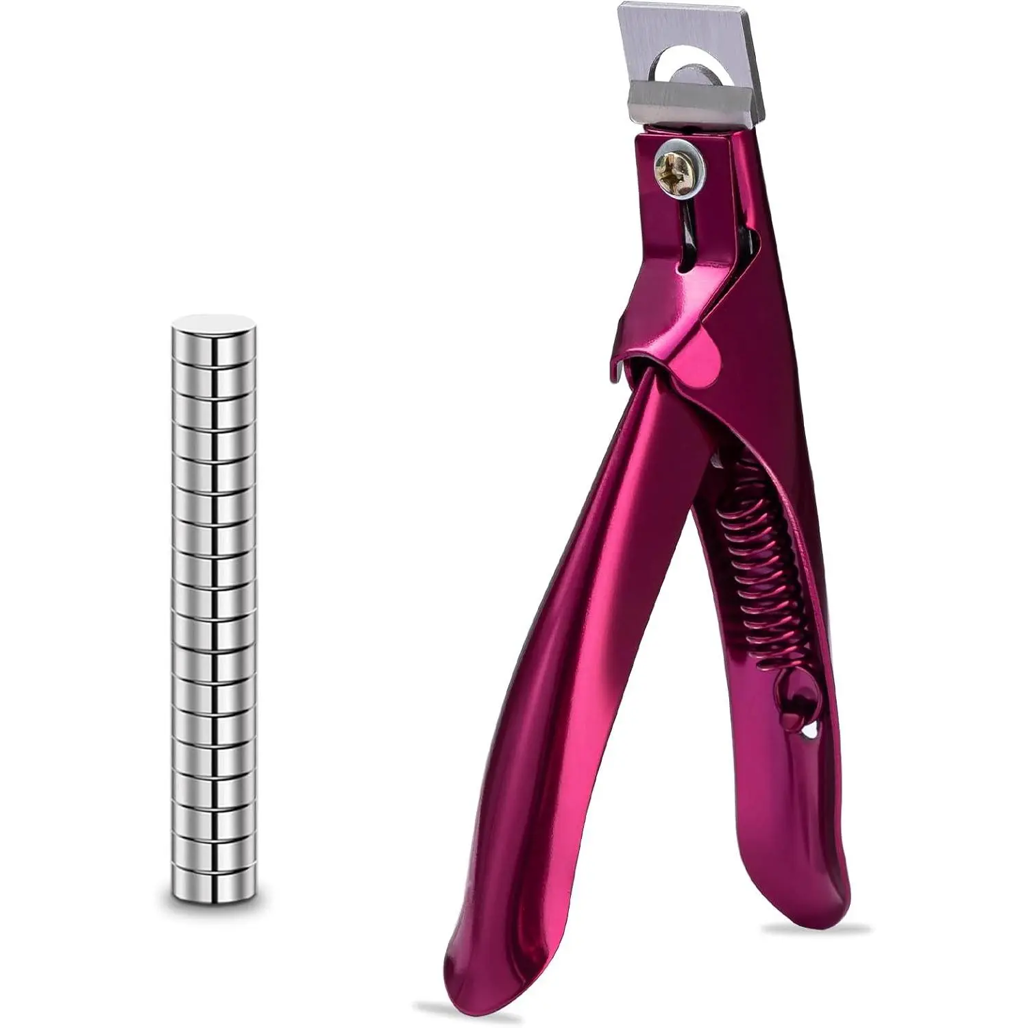 Violet Red   Clipper with  Sizer, Adjustable Stainless Steel Trimmer for Salon Professional Manicure,   Art Tool Kit