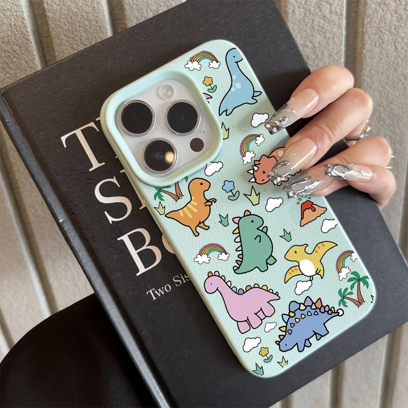 A Multicolored Lychee Pattern Phone Case Featuring a Little Dinosaur, Compatible with Apple Iphone 6/7/8/X/Xs/Xr/Xs Max/11/12/13/14/15/16/17 Pro Max