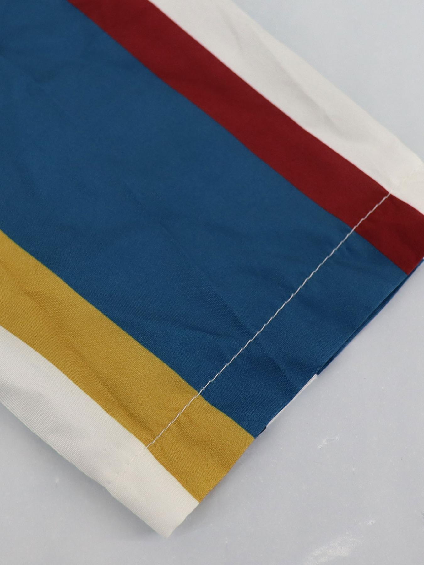 Plus Size Women's Striped Two-Piece Set, Long Sleeve Shirt & Wide Leg High Waist Pants, Casual Flowy, Perfect for Vacation & Daily Wear