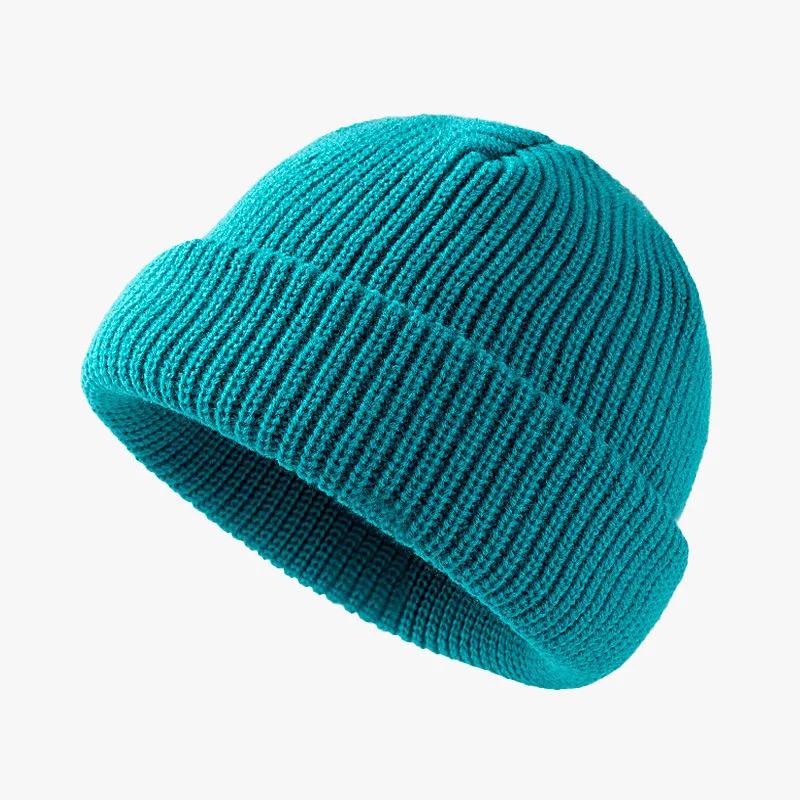Knitted hat for women in autumn and winter season, melon skin hat for men, warm short style, cold hat, woolen hat