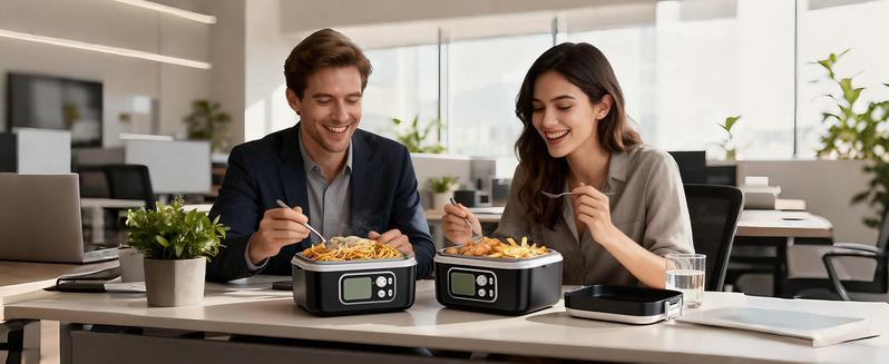 Yofidra Cordless Heated Lunch Box, 24000mAh 100W Electric Lunch Box with Smart Timer, 6.3-Cup Super Large Lunchbox for Men & Women, Portable Food Warmer with Insulated Bag for Outdoor/Office, Black