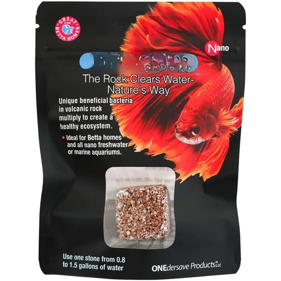 Aquarium Water Clarifier (Nano, 0.8–1.5 gal) | Volcanic Rock — Lasts Up to 2  — No Weekly Additives — Long-Term Water  — Safe for Fish, Shrimp, Frogs & Turtles