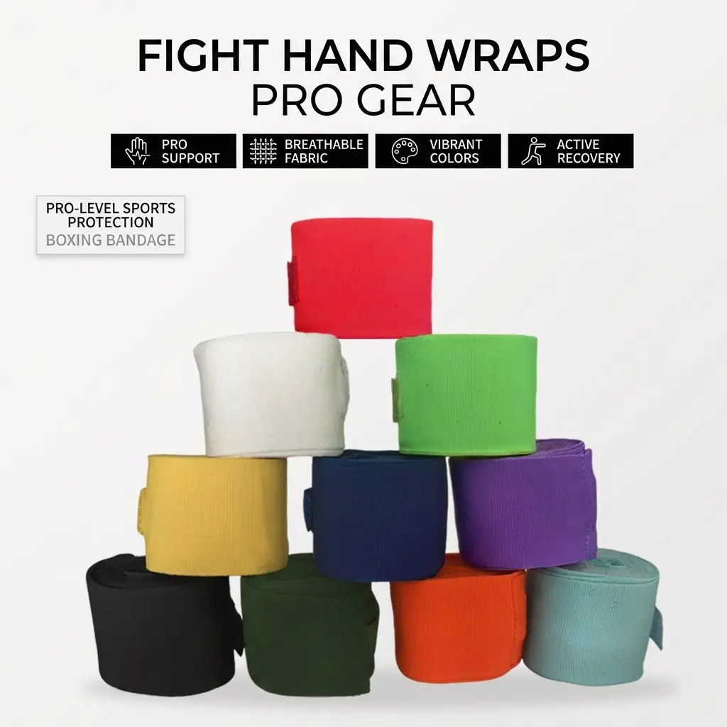 Professional 3-Meter and 5-Meter Boxing Hand Wraps for Martial Arts Training—Breathable Cotton-Polyester Blend with Secure Thumb Loop, Ideal for Boxing, Taekwondo, Muay Thai, and Kickboxing Practice