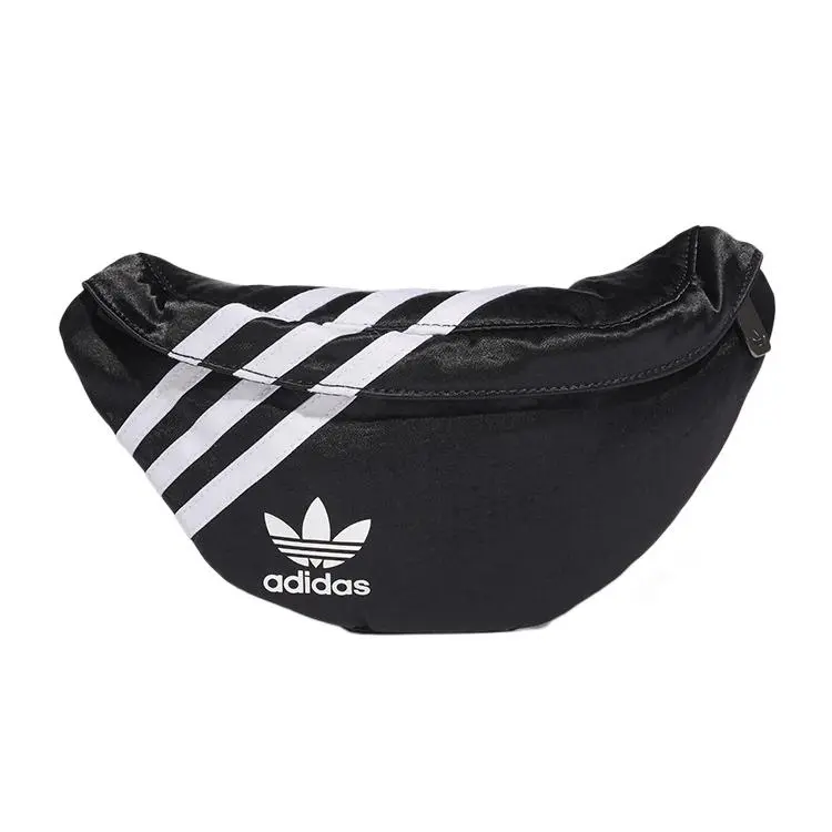 Adidas Originals Small Logo Nylon Chest Bag Waist Bag for Men and Women, Casual Style, Black
