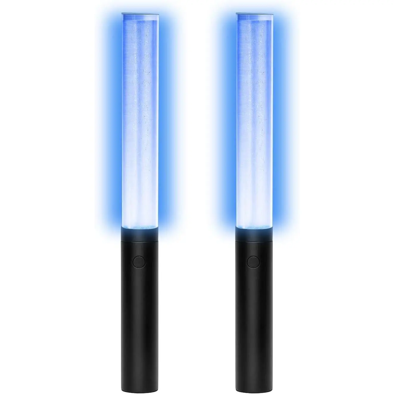 Reusable Multicolor LED Glow Sticks Bright Flashing Light Up Glowsticks for Party Favor Supplies Wedding Birthday Raves Concert Halloween Christmas (Black-2Pack)