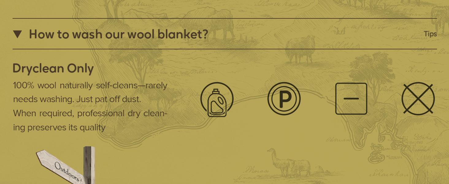 100% Wool Blanket, 62" x 86", Warm, Thick, Washable, Military Wool Blanket, Great for Camping, Outdoors, Sporting Events, Kits