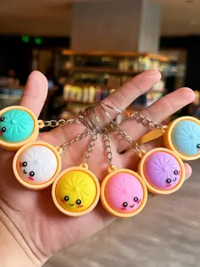 Dumpling Pressable Fidget Keychain, Durable PVC Cute Food Shape, School Prize, Festival Party, Daily Stress Relief, Versatile Gift, Cute Keychain Accessory, Dumpling Keychains, Fidget Keyring