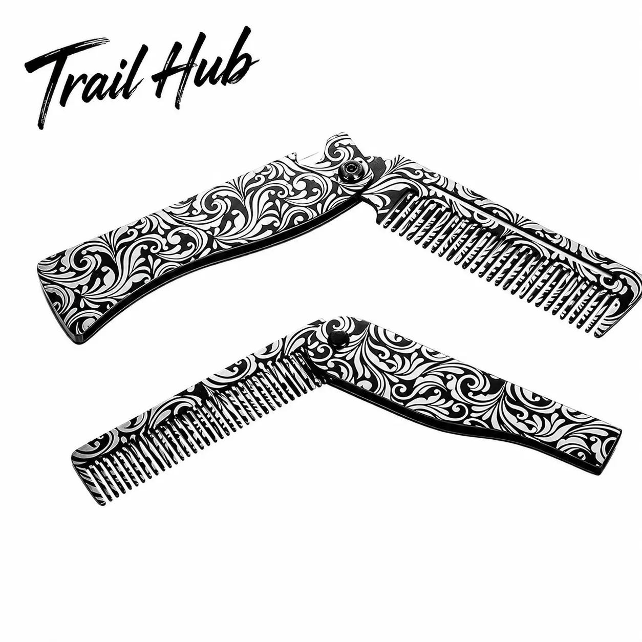 Professional Heavy-Duty Stainless Steel Folding Hair Comb for Men – Precision-Cut Teeth, Compact Travel-Friendly Design, Ideal for Styling Slick Backs, Beards, and Short to Medium Hair Types