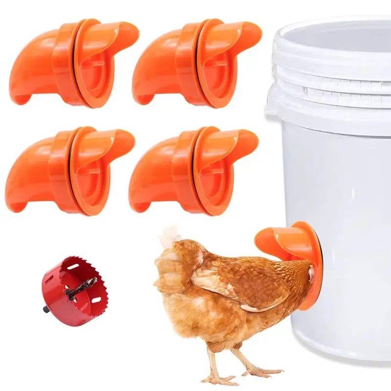 Automatic Gravity Chicken Feeder DIY Rainproof Poultry Feeder Port Reduce Spillage Food Farm Chicken Duck Food Controller tools