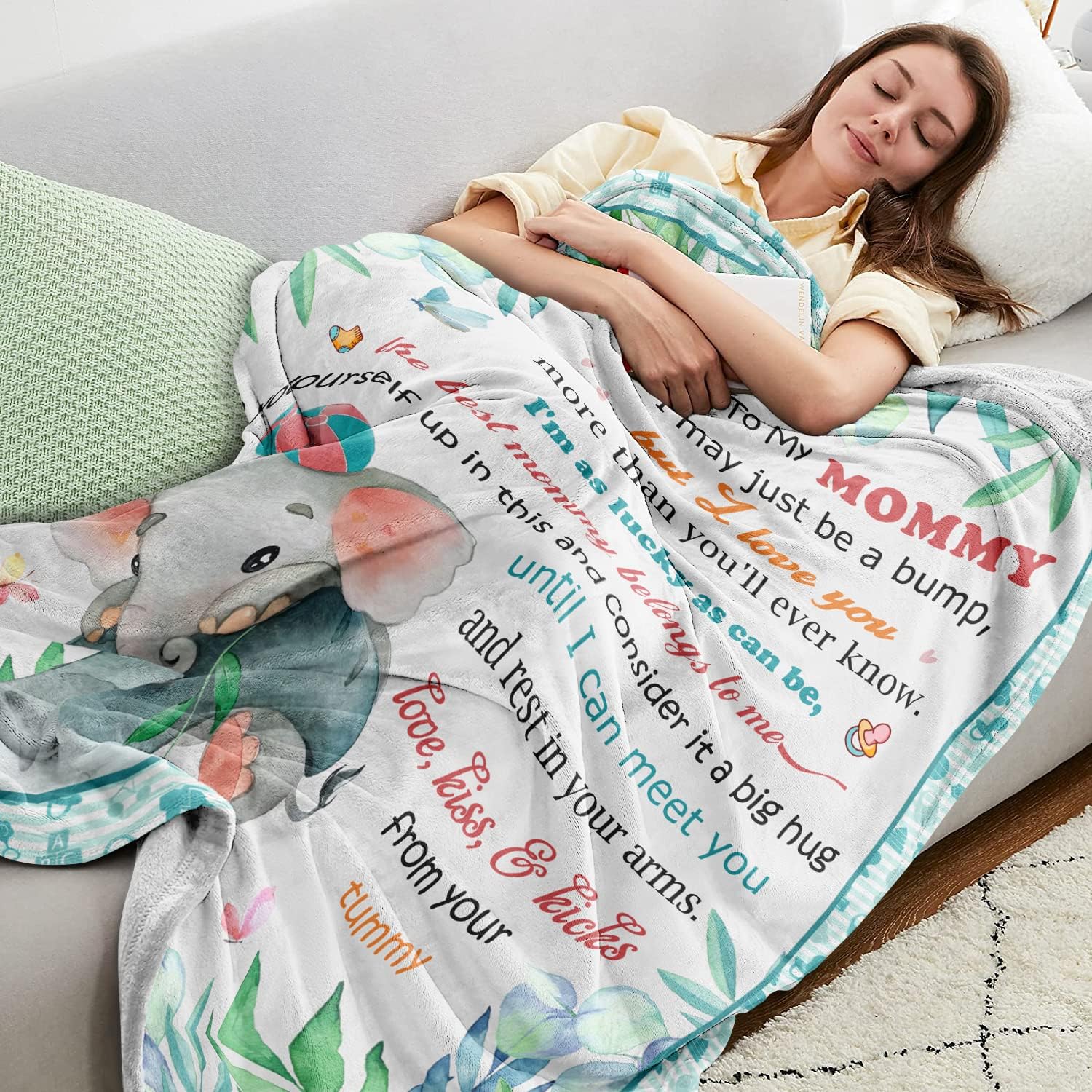 New Mom Gift, Blanket for Mom 60 x 50 inches (approx. 60 x 50 cm), Creative Gift for New Mothers, Best Gift for New Mom, New Pregnancy Gift for Mom, Gender Reveal Gift