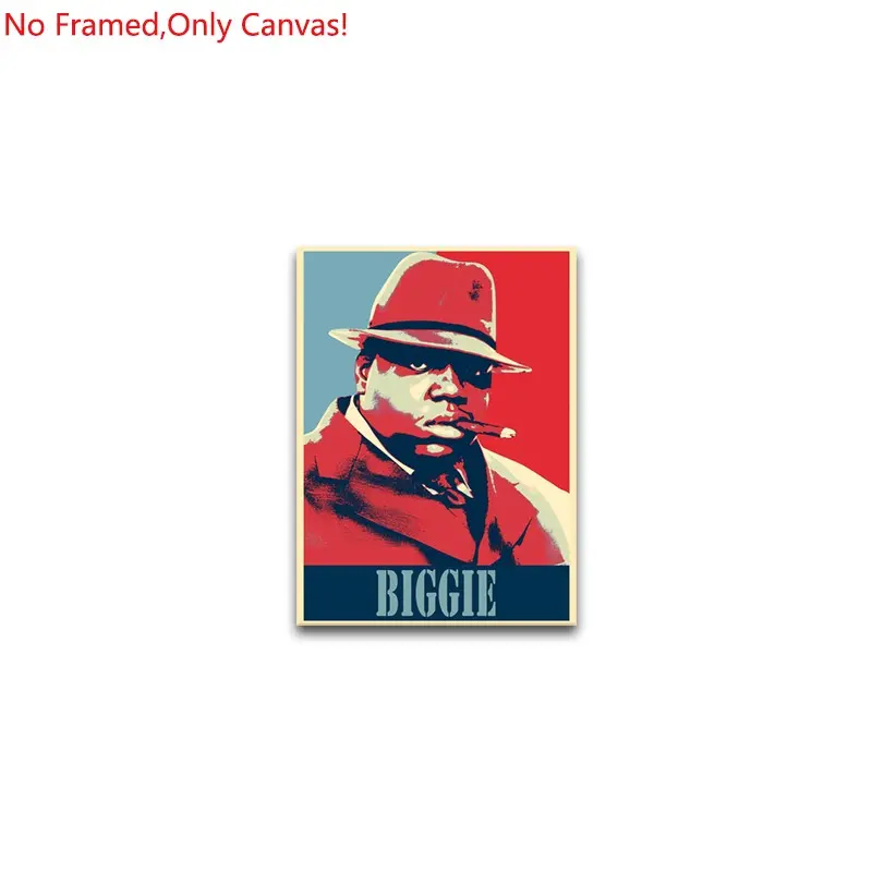 1 piece/set frameless canvas painting print poster, Classic Hip-Hop Character Album art，Biggie Smalls Poster，a perfect gift for Music loves, ideal gift for bedroom, living room, dorm hallway, kitchen, mural, wall decoration, room decor
