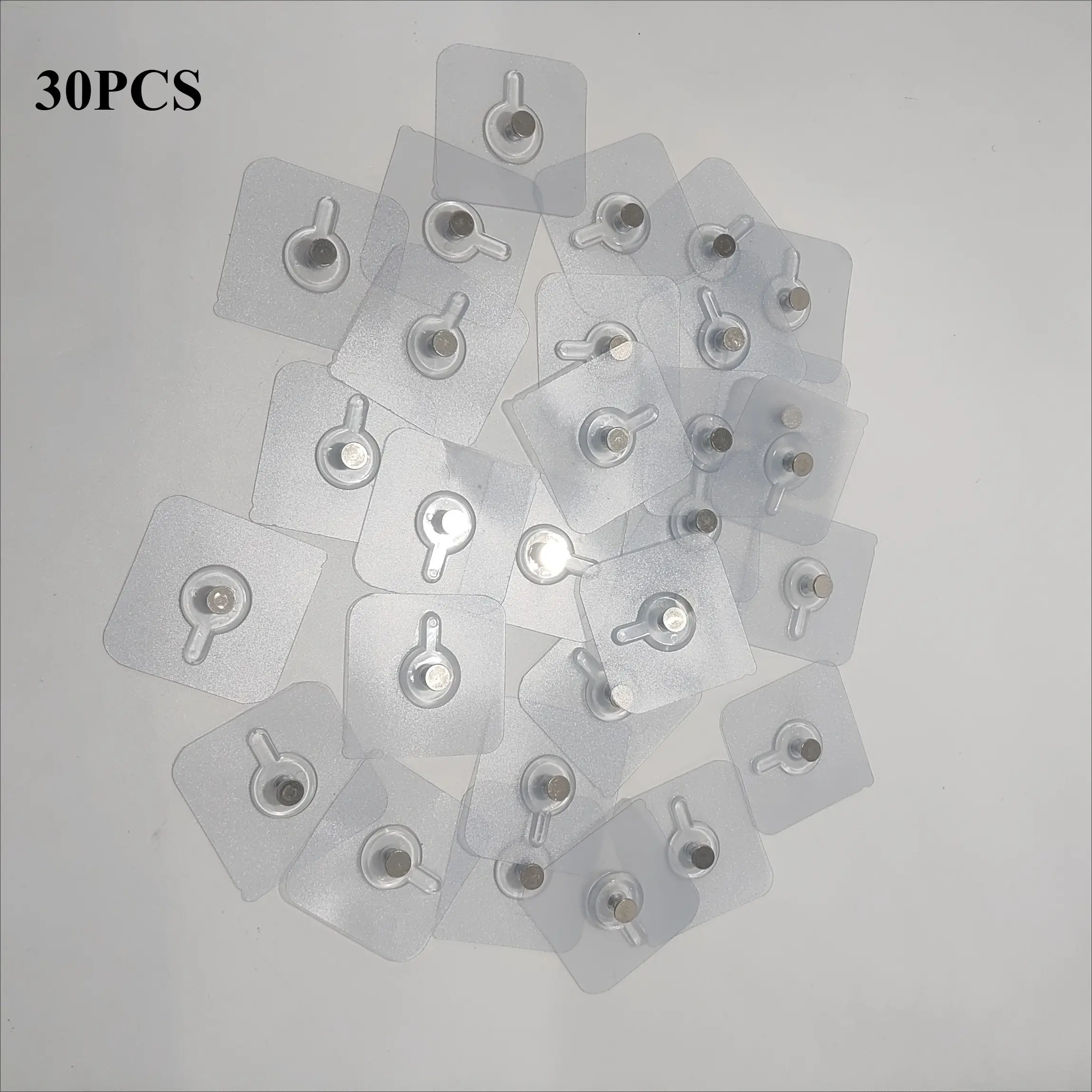 30pcs, strong self-adhesive picture hooks - no drilling, no marks, no damage frame nails for easy hanging photos and posters, bedroom living room toilet reusable, removable and washable wall decoration hooks