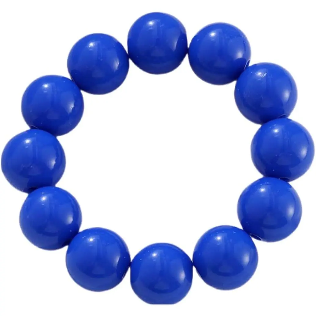 Candy Color  Round Beads Stretch Bracelet 70s 80s Elastic Plastic Beaded Wrist for Women Party