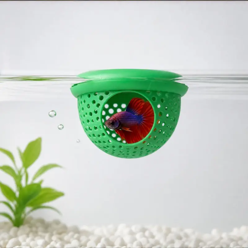 Betta Fish Hammock & Floating Feeding Ring, Safe Eco-Friendly Aquarium Hideout Cave, Aquarium Decor Accessories to Improve Underwater Environment