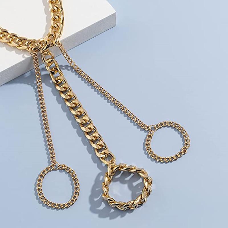 Punk Multi-layer Cuban Chain Bracelet • Vintage Tassel Finger Ring