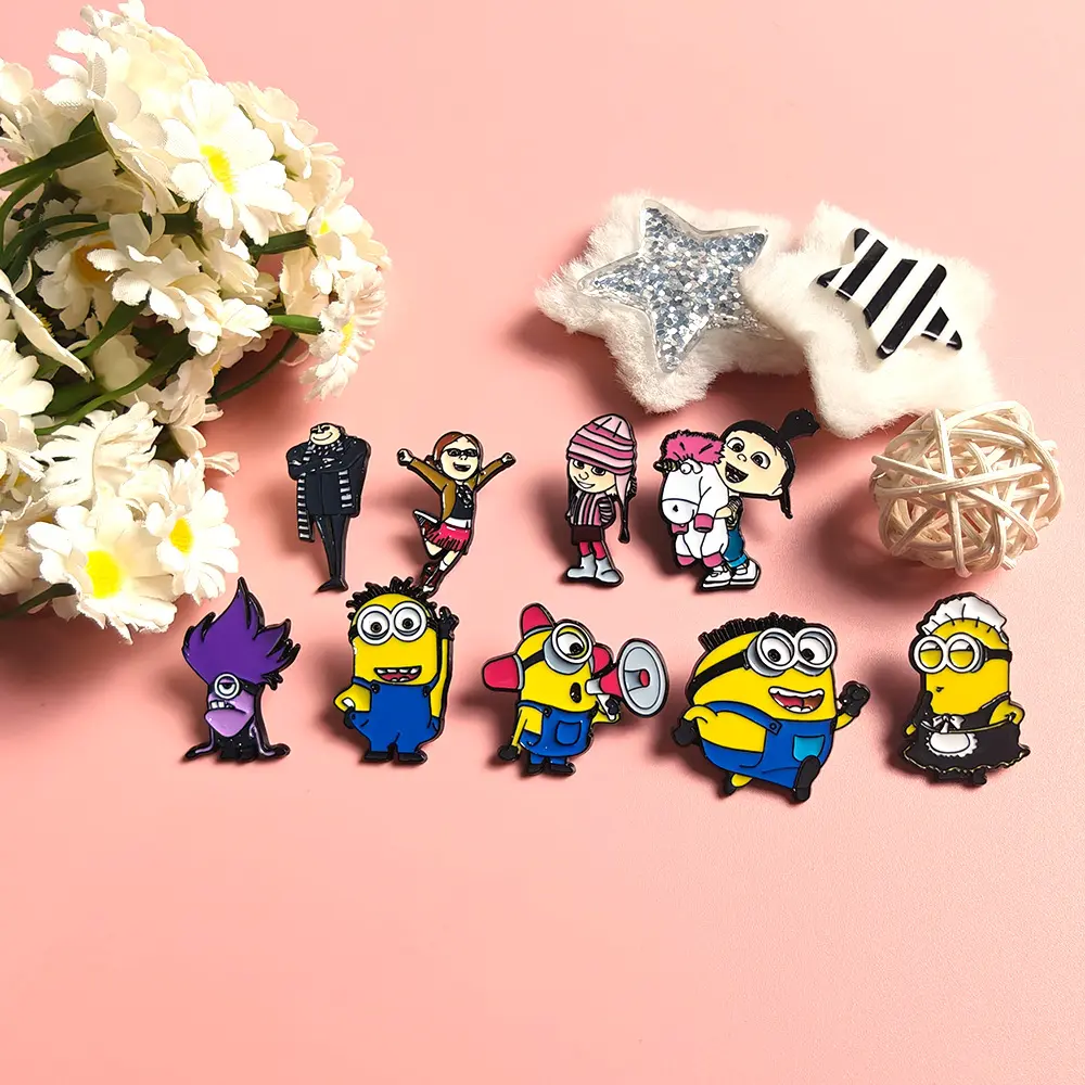 3 Minion Metal Brooches 3 Minion Metal Brooches