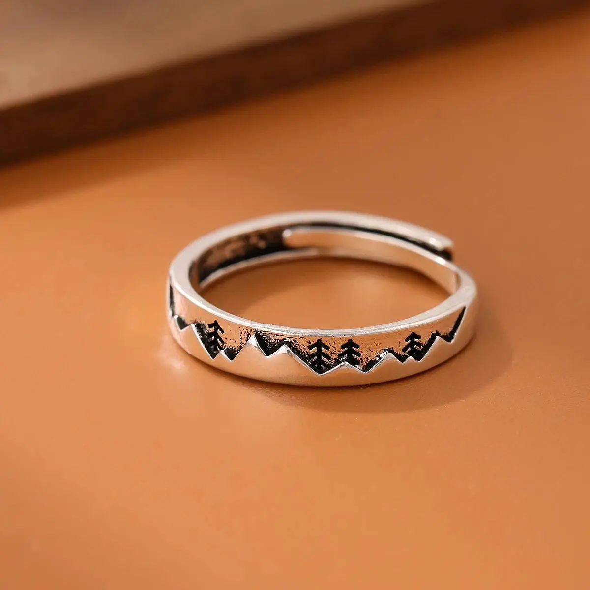 New Simple Personality Sweet Retro Christmas Tree 925 Sterling Silver Jewelry Wave Exquisite Opening Rings  R119