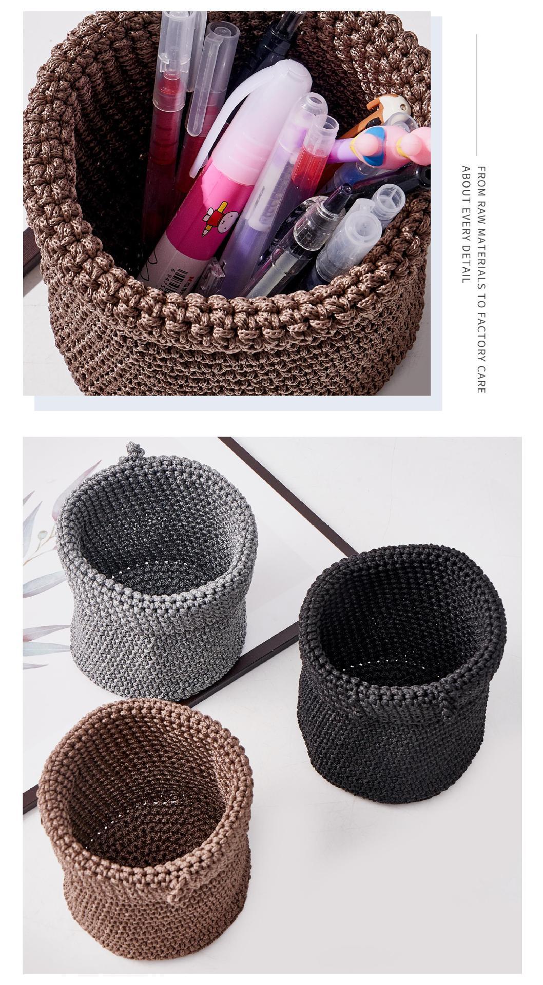 Bohemian wall hanging handmade storage basket, ice silk thread knitted fruit net bag