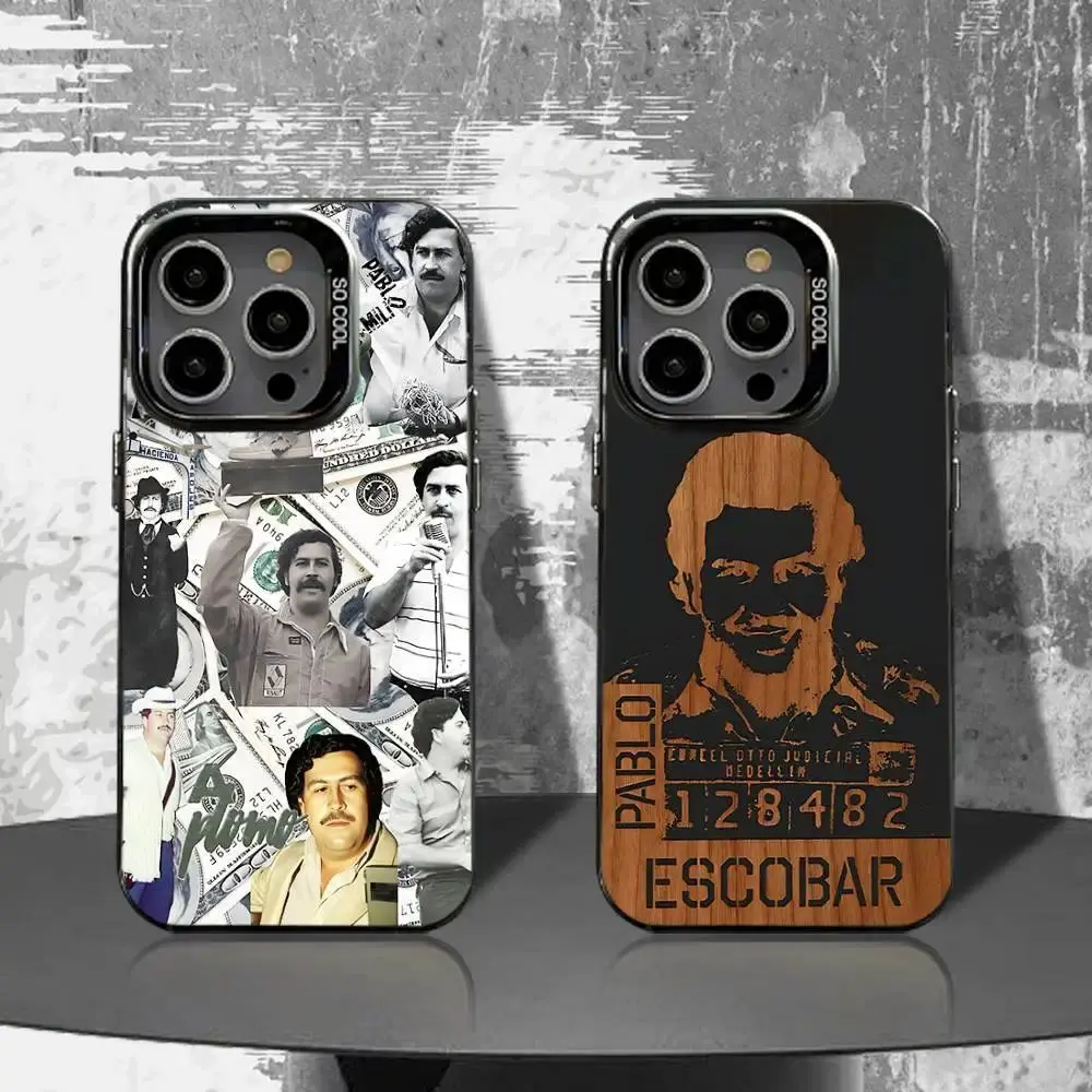 Narcos Pablo Escobar Hyperrealism Bold Printed Glam Matte Smartphone Casing Protector, Slim Fit Black Shockproof Handheld Devices Cover, Durable, Compatible with iPhone 11-17 Pro Max/Plus & Samsung Galaxy S23-S25