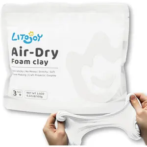 White Air Dry  Clay - 3.5 OZ (0.22 LB) 100 Grams - Modeling, Soft, Light Weight, for School , Art Projects, Christmas Deco,  Props,  Supplies, Flower Mirror (White)